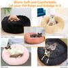 Round Donut Dog Bed and Cat Bed, Plush Washable Pet Sofa with Zipper view 3