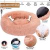 Round Donut Dog Bed and Cat Bed, Plush Washable Pet Sofa with Zipper view 4