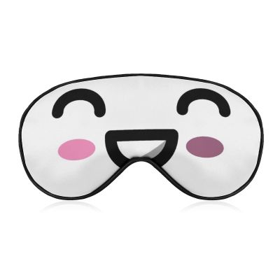 Kawaii Cartoon Smile Sleep Mask, Adjustable, Super Soft Eye Mask for Men and Women, Travel and Naps