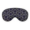 Sleep Mask, Blue, Black and Gold Linear Grid, Adjustable Strap view 1