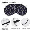 Sleep Mask, Blue, Black and Gold Linear Grid, Adjustable Strap view 3