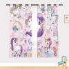 YUANZU Unicorn Rainbow Animal Print Blackout Curtains with Grommets, 2 Panels, H 245 x W 200 cm view 2