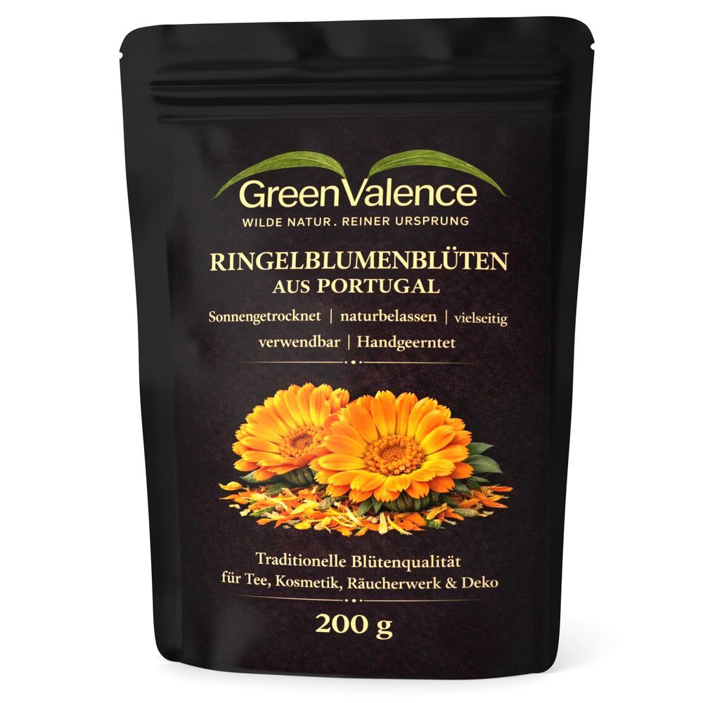 GreenValence Calendula Petals from Portugal, 100% Natural, Sun-Dried, 200 g