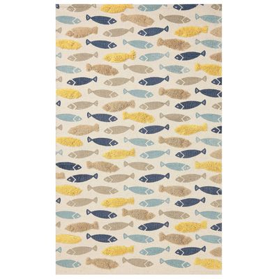 Beliani Handwoven Cotton Children's Rug with Fish Motif, 80 x 150 cm, Multicolored Ipuh