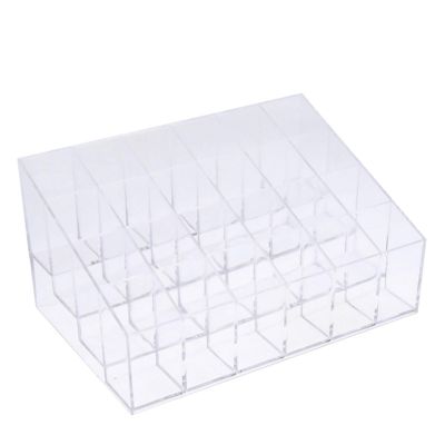 Wzxhew Transparent 24-Compartment Lipstick Organizer