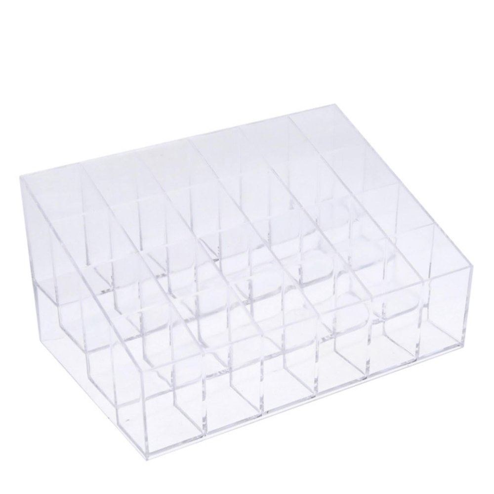 Wzxhew Transparent 24-Compartment Lipstick Organizer