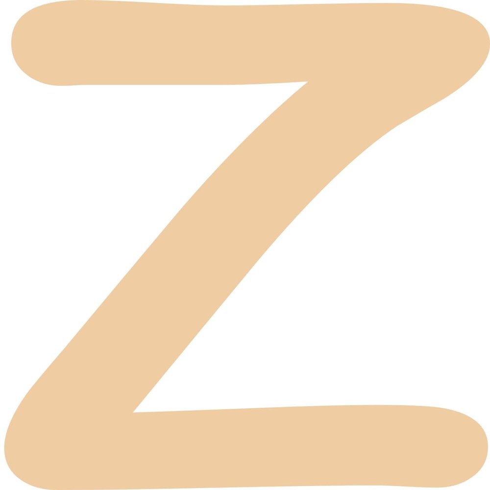 Kleckerliese Single Letter Sticker, 18 cm, Satin-Matte, Z, Beige