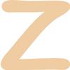 Kleckerliese Single Letter Sticker, 18 cm, Satin-Matte, Z, Beige view 1