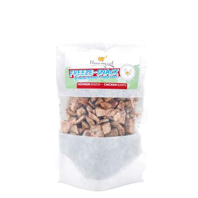 I Love My Cat Premium Freeze-Dried Cat Treats with Chicken Hearts, Highly Digestible, Low-Carb, No Artificial Additives - 25 g