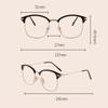 LTSRLL Stylish Half-Rim Metal Blue-Light-Blocking Reading Glasses, Black-Gray, +1.50 view 3
