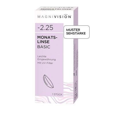 MAGNIVISION Basic Monthly Contact Lens, -3.75 Diopters, 1 ct, BC 8.6, DIA 14.2