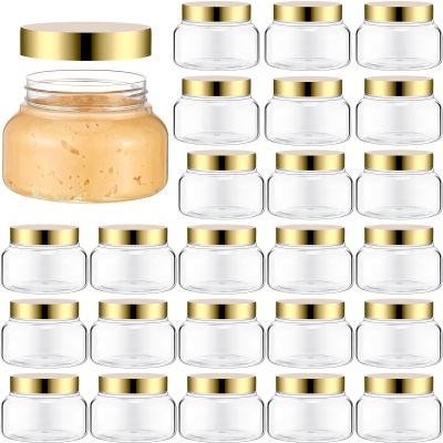 Mumufy 237 mL Gold Plastic Cosmetic Jars with Lids
