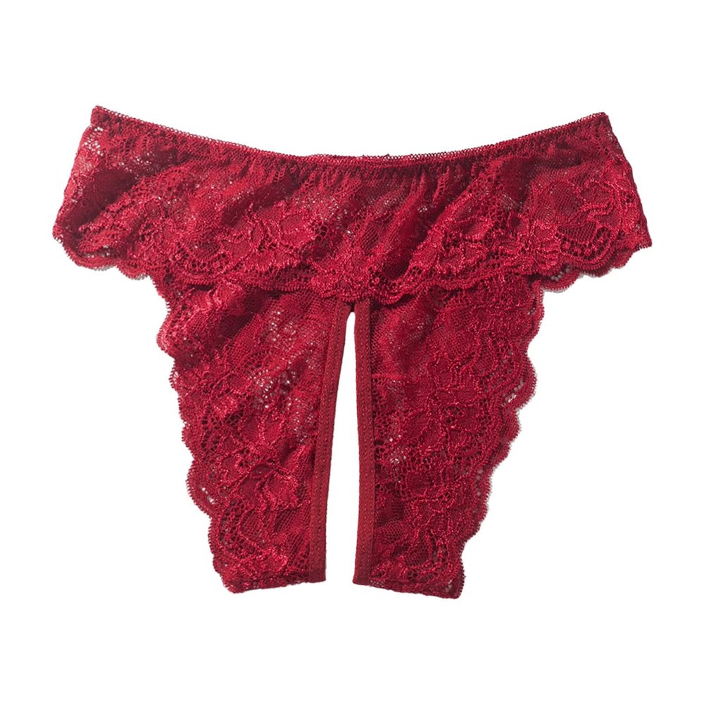 TIMIYUYU Women's Open-Crotch Lace Thong