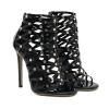 Women's High-Heel Sandals with Ankle Strap, Open Toe, Transparent Cutout Stiletto Heels, 4.72 in/12 cm, Black, EU 40 view 1