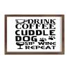 Framed Distressed-Look Wooden Sign – Drinks, Coffee, Wine & Cozy Dog view 1