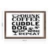 Framed Distressed-Look Wooden Sign – Drinks, Coffee, Wine & Cozy Dog view 3