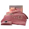 DUnLap Winter Crystal Velvet and Coral Velvet 4-Piece Bedding Set, Thick Plush Flannel, White, Full view 2