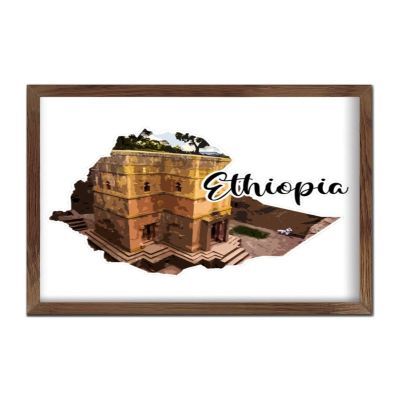 Personalized Framed Wooden Sign with Colorful Cityscape