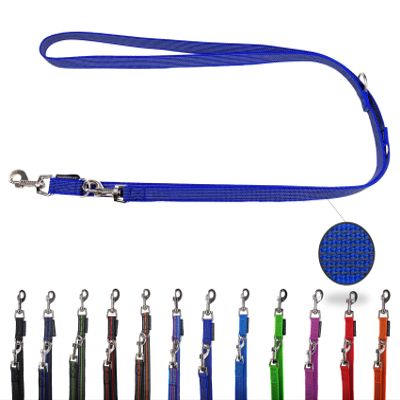Adjustable Rubberized Double Dog Leash, Blue, 2.80 m