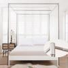 AdeptT Canopy Bed Frame with Mosquito Net Holder, Stainless Steel Posts, Full/Queen Size, 4-Corner Frame, Silver, 25 mm, 2 x 2 m view 1