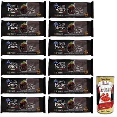 Italian Gourmet Venere Spaghetti with Black Rice, 12 x 400 g