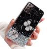 Rnrieyta Miagon Crystal Glitter Case for Samsung Galaxy Note 20 Ultra, Clear Bling Sparkle Stars Cover, Slim Thin Protective Case, Black Butterfly 2 view 1
