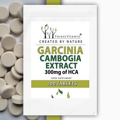 GARCINIA - Forest Vitamin Garcinia Cambogia Extract, 300 mg HCA, 100 Tablets, 500 mg Malabar Tamarind Fruit Extract, Approx. 3-Month Supply