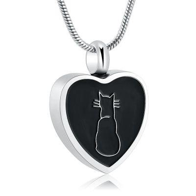 ZEZILE Cremation Jewelry for Pet Ashes, Cat or Dog Urn Heart Pendant Necklace