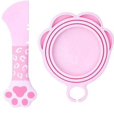 Meow&Woof Cat Food Can Cover with Spoon, Gray