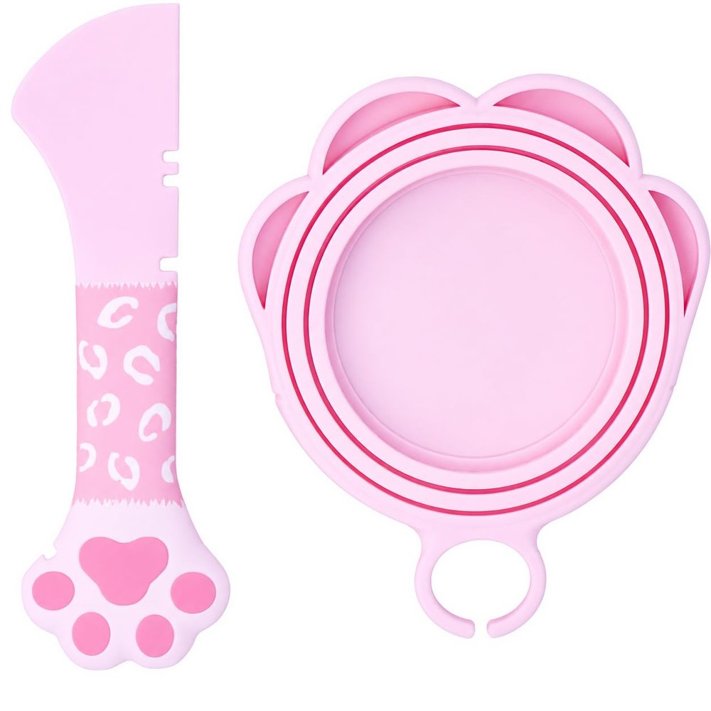 Meow&Woof Cat Food Can Cover with Spoon, Gray