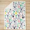 Cute Cartoon Koala Blanket 150 x 200 cm, Botanical Leaves and Flowers, Kawaii Animal Flannel Fleece Throw for Kids view 2