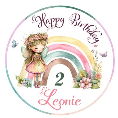 Personalized Fairy Birthday Cake Topper with Text and Photo – Fondant, Wafer or Dekorpapier Plus