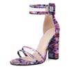 EDEFS High-Heel Sandals with Transparent Design, Everyday Style, Flower Purple, EU 42 view 1