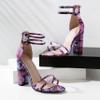 EDEFS High-Heel Sandals with Transparent Design, Everyday Style, Flower Purple, EU 42 view 2