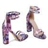 EDEFS High-Heel Sandals with Transparent Design, Everyday Style, Flower Purple, EU 42 view 4