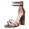 EDEFS High Heel Sandals with Transparent Design, Easy Everyday Style, Red Pattern, EU 42 view 1