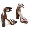 EDEFS High Heel Sandals with Transparent Design, Easy Everyday Style, Red Pattern, EU 42 view 3
