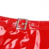 Zaldita Wetlook Patent Leather Open-Crotch Thong with Garters, Red, M view 4