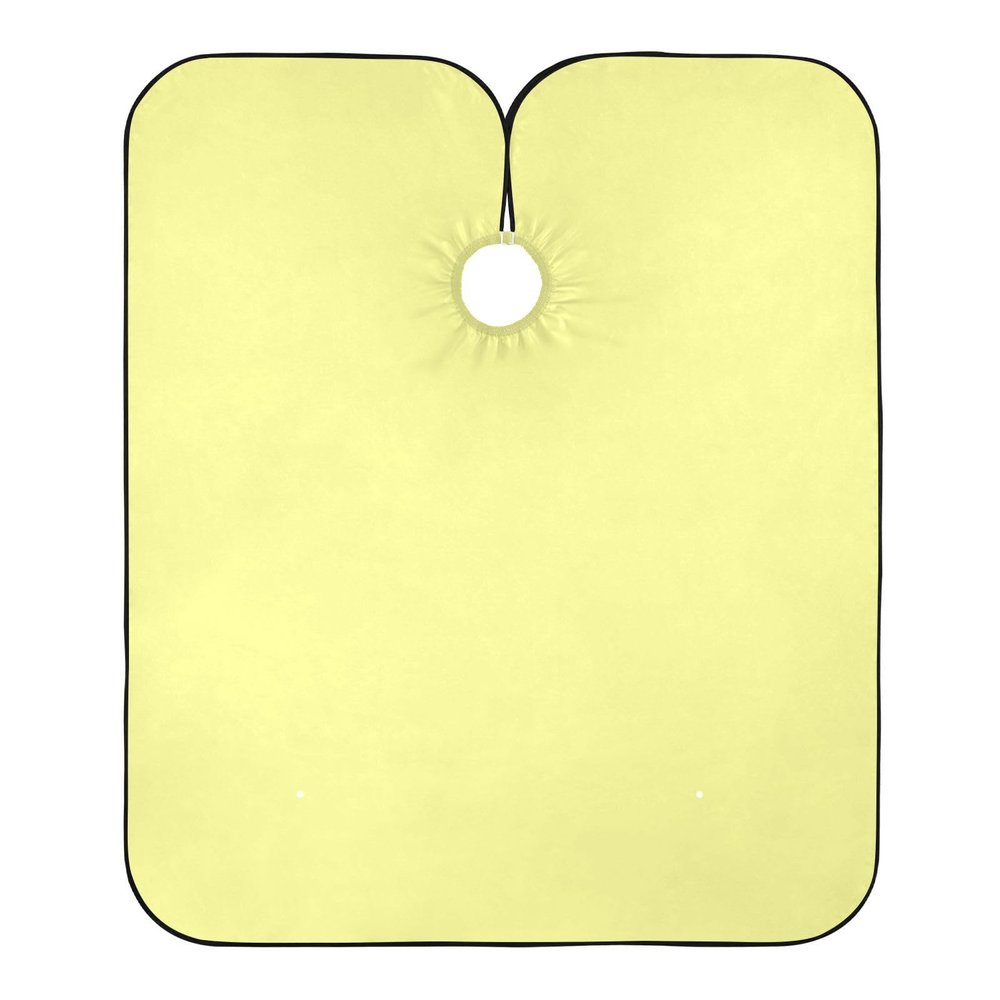 Red Waterproof Haircut Cape, Salon Apron, 165 x 140 cm, Washable, Champagne Yellow, One Size