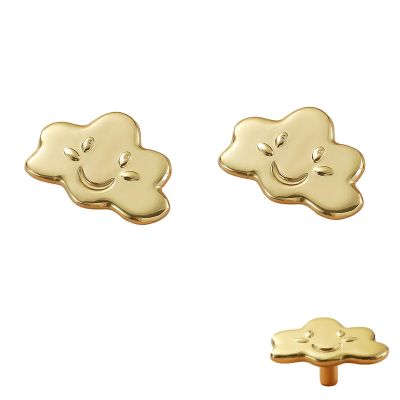 PILYON 2-Pack Cabinet Knobs, Pure Copper, Golden Lucky Cat, Antler, Star, Kids' Cartoon Designs, 39 mm Cloud Length