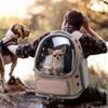 PETCUTE Cat Backpack with Window, Portable Space Capsule Pet Carrier, Khaki view 2