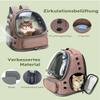 PETCUTE Cat Backpack with Window, Portable Space Capsule Pet Carrier, Khaki view 3