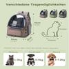 PETCUTE Cat Backpack with Window, Portable Space Capsule Pet Carrier, Khaki view 4