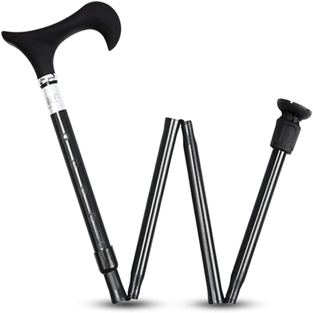 NATWEE Portable Folding Cane with Handle, 5 Adjustable Height Levels for Men, Women, People with Disabilities and Seniors
