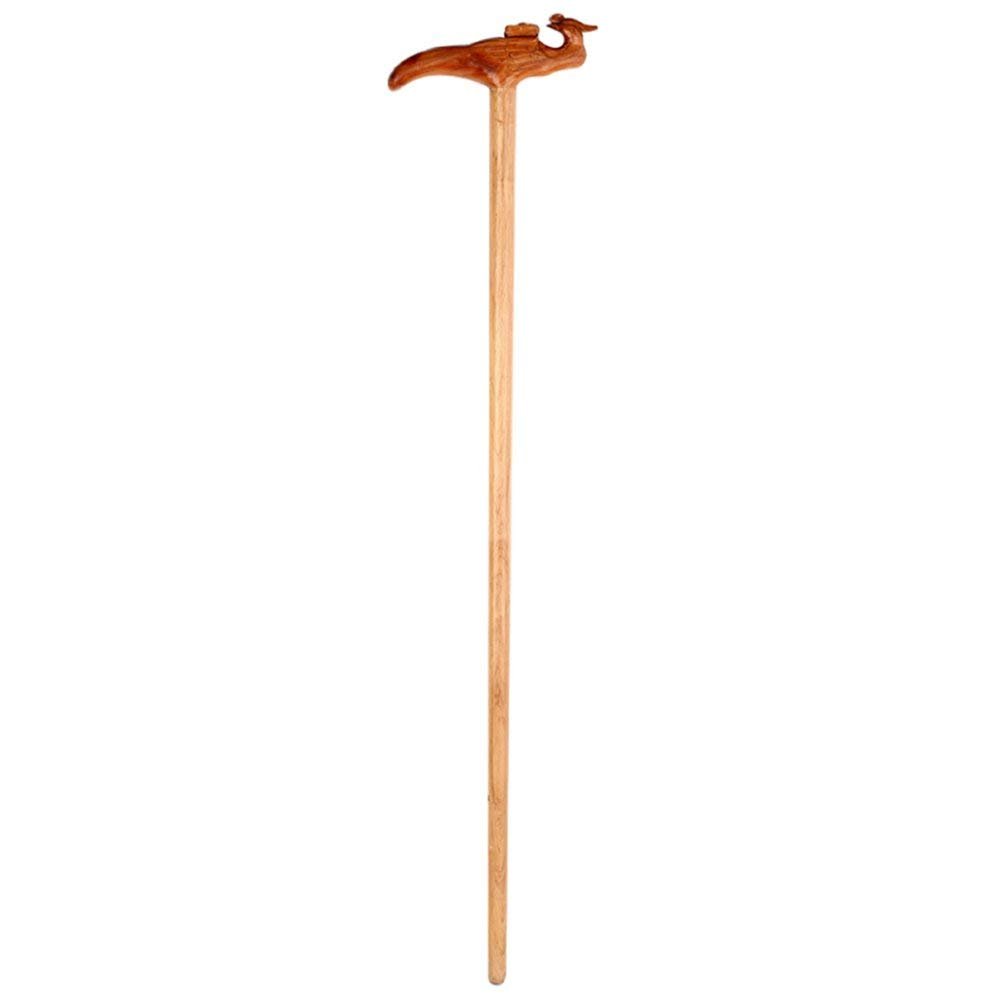 NATWEE Mahogany Solid Wood Walking Cane with Non-Slip Tip