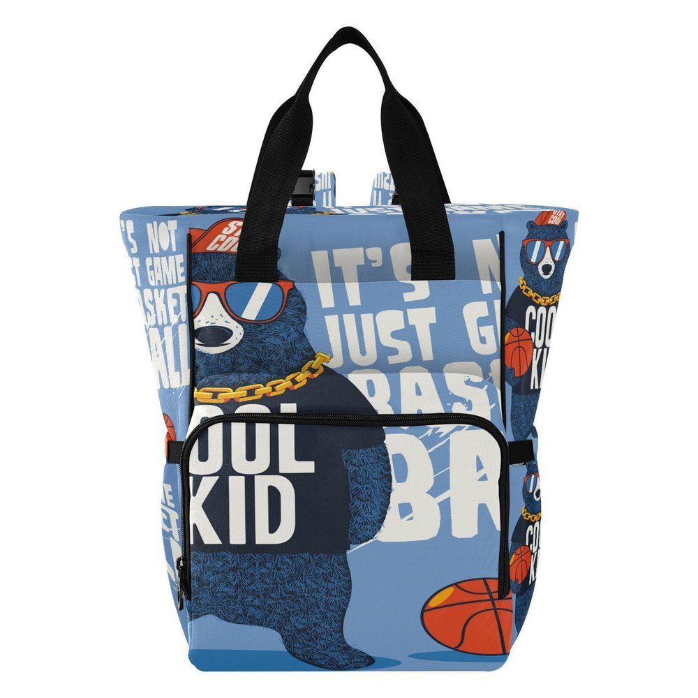 Vnurnrn Cool Bren Basketball Boy Mom Diaper Bag, Large-Capacity Travel Backpack