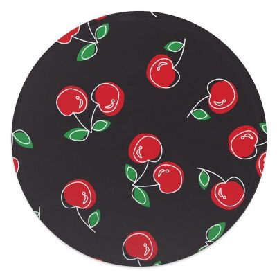 NIBABA Pet Blanket with Red Cherry Pattern, Anti-Pilling, Warm, Soft Flannel, Lightweight, Cozy, for Cats and Dogs, 90 cm Diameter