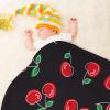NIBABA Pet Blanket with Red Cherry Pattern, Anti-Pilling, Warm, Soft Flannel, Lightweight, Cozy, for Cats and Dogs, 90 cm Diameter view 3