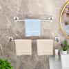 Stainless Steel Wall-Mounted Towel Holder for Bathroom and Kitchen, Polished Silver Finish (Size: 110 cm) view 2