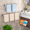Stainless Steel Wall-Mounted Towel Holder for Bathroom and Kitchen, Polished Silver Finish (Size: 110 cm) view 4